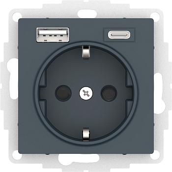 Systeme Electric AtlasDesign Изумруд Розетка 16А с USB A+С (5В/2,4А/3 А, 2х5В/1,5А), мех