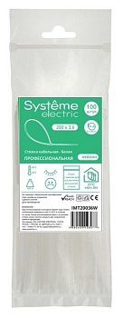 Systeme Electric Стяжка кабельная 200х3.6 Белая (100шт)