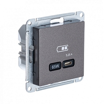 Systeme Electric AtlasDesign Мокко USB Розетка тип-C 65W высокоскор.заряд. QC, PD, мех.